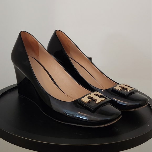 Tory Burch Shoes - TORY BURCH Black Patton Wedge Heel